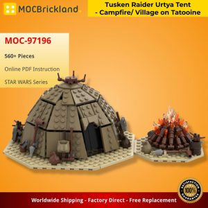 Mocbrickland Moc 97196 Tusken Raider Urtya Tent Campfire Village On Tatooine (2)