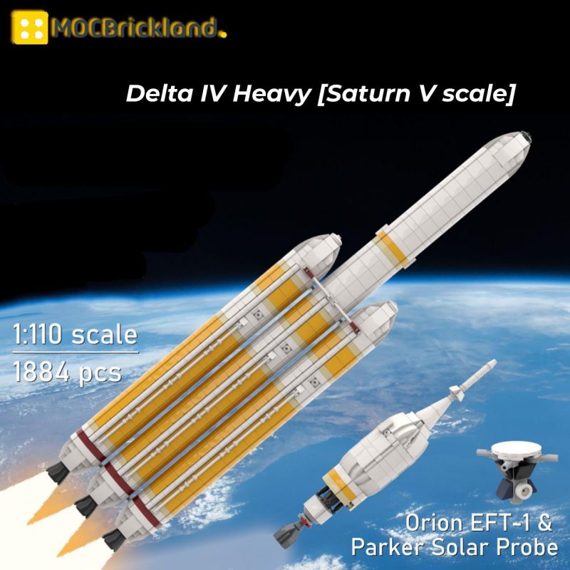 MOCBRICKLAND MOC-101254 Delta IV Heavy with Parker Solar Probe [Saturn V scale]