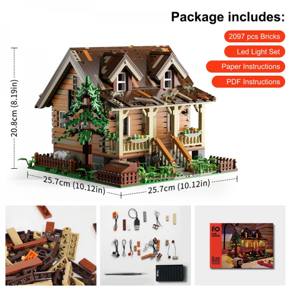 Funwhole Fh 9001 Wood Cabin With Light Parts (1)