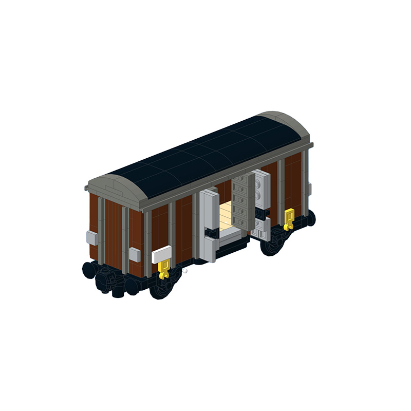 MOCBRICKLAND MOC-8433 4-Wheel Box Wagon
