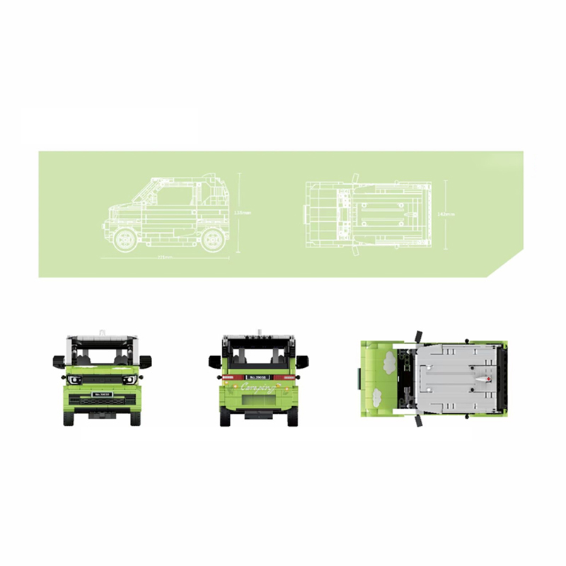 DECOOL 3903B Green Mini Remote Control Car