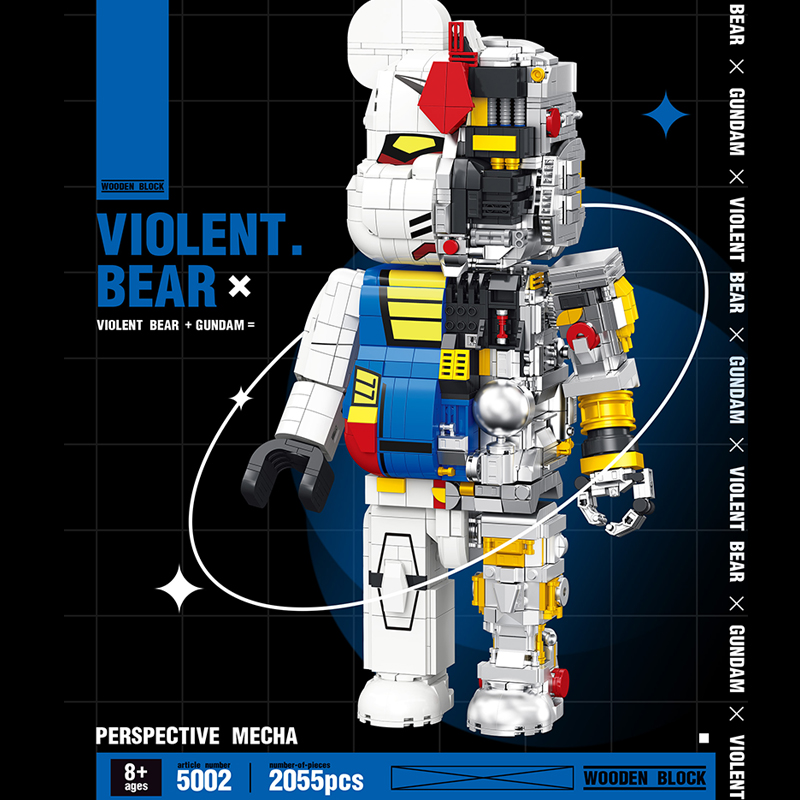 WOODEN Block 5002 Violent Bear
