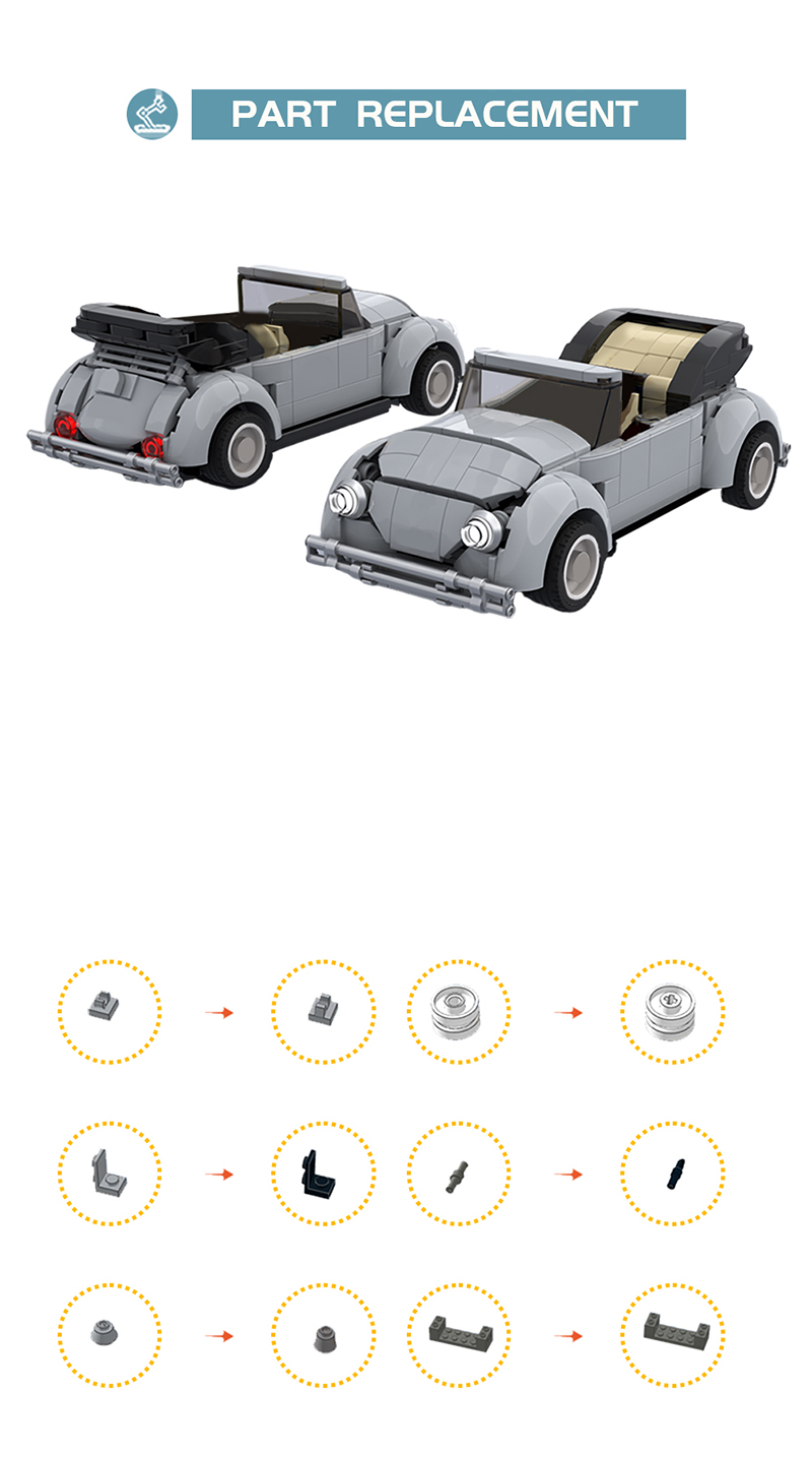 MOCBRICKLAND MOC-111807 79' VW Beetle Cabriolet