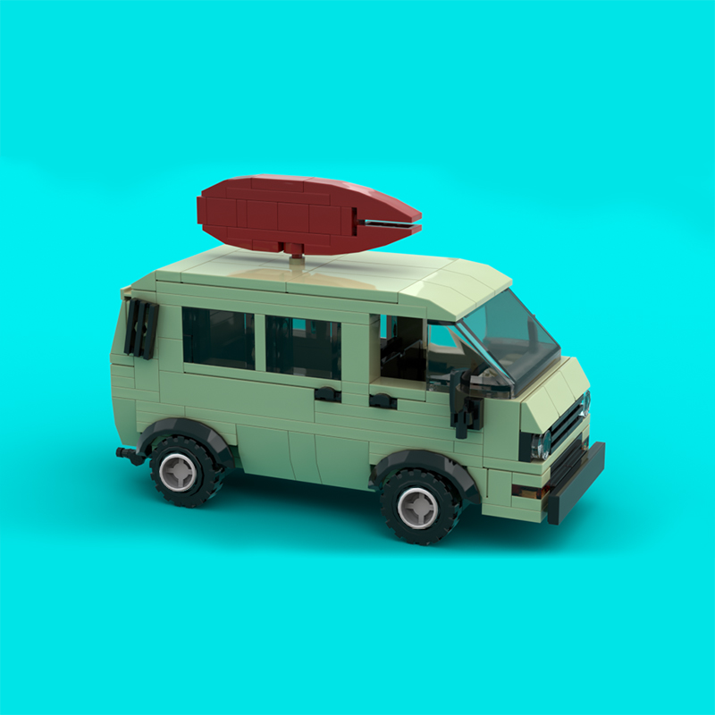 MOCBRICKLAND MOC-101026 Stranger Things Surfer Boy Pizza Van