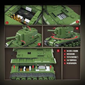 Military Quan Guan 100239 Kv 2 Heavy Tank (7)