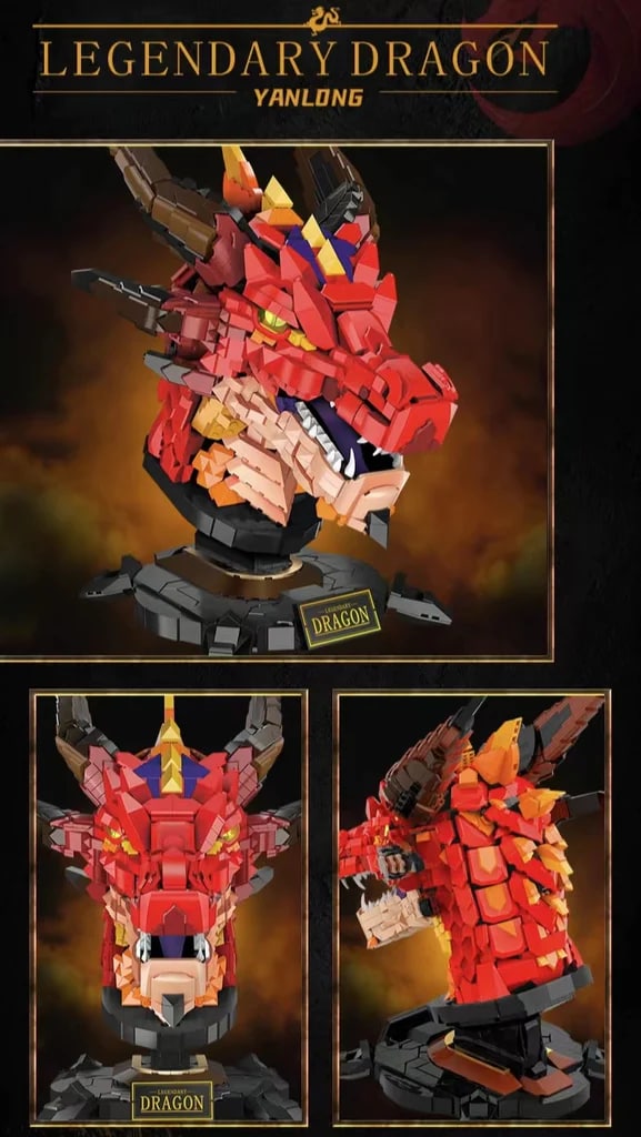 LELE LN1008 Legendary Fire Dragon Head Yanlong