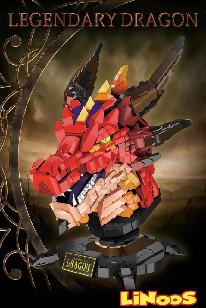 LELE LN1008 Legendary Fire Dragon Head Yanlong