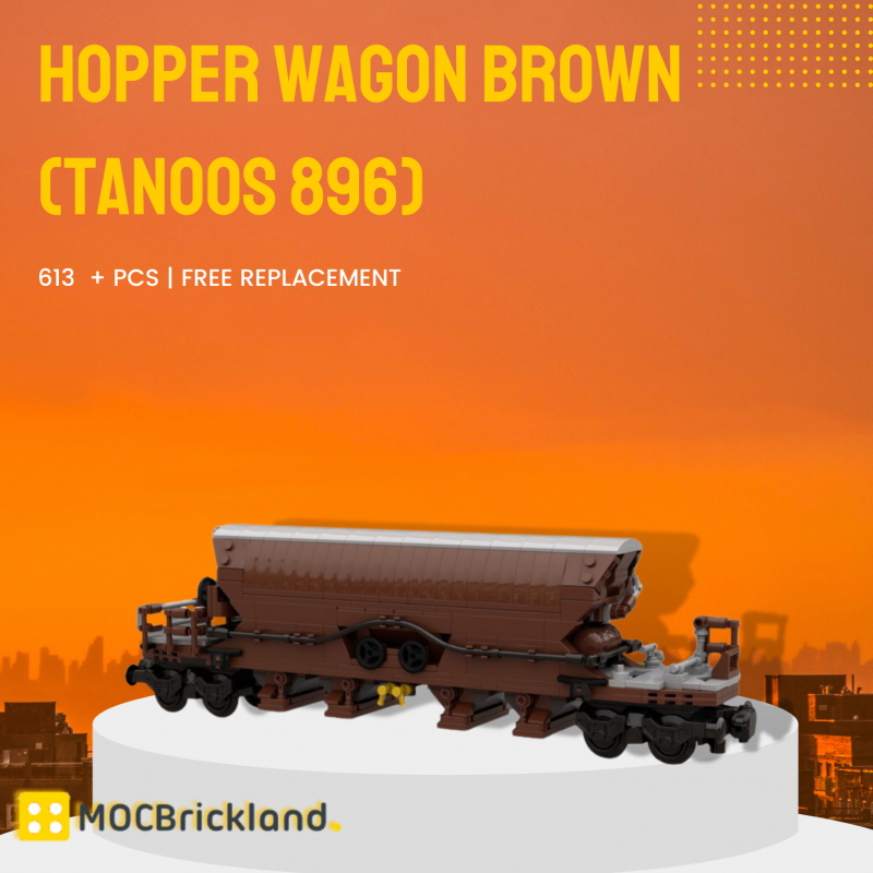MOCBRICKLAND MOC-123192 Hopper Wagon Brown (Tanoos 896) 