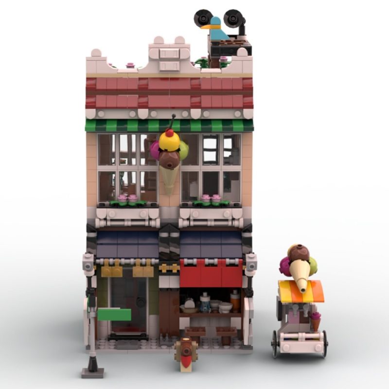 MOCBRICKLAND MOC-113478 Ice Cream & Noodle Store Street View