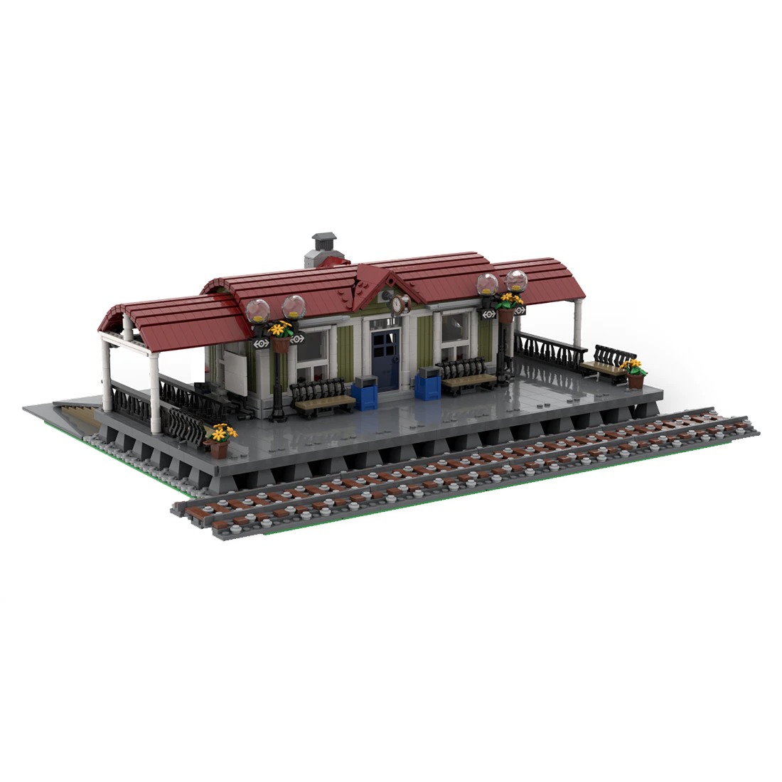 MOCBRICKLAND MOC-92280 Curved Roof Train Station