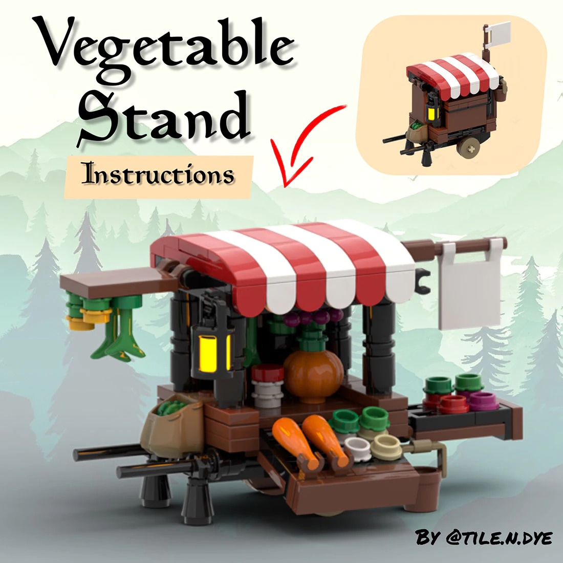 MOCBRICKLAND MOC-114509 Medieval Vegetable Stand