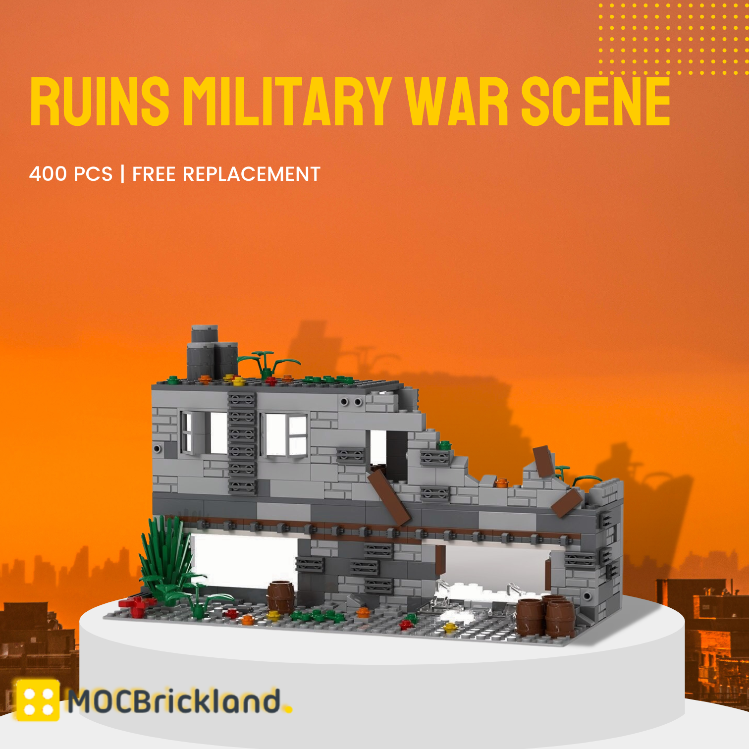 MOCBRICKLAND MOC-89524 Ruins Military War Scene