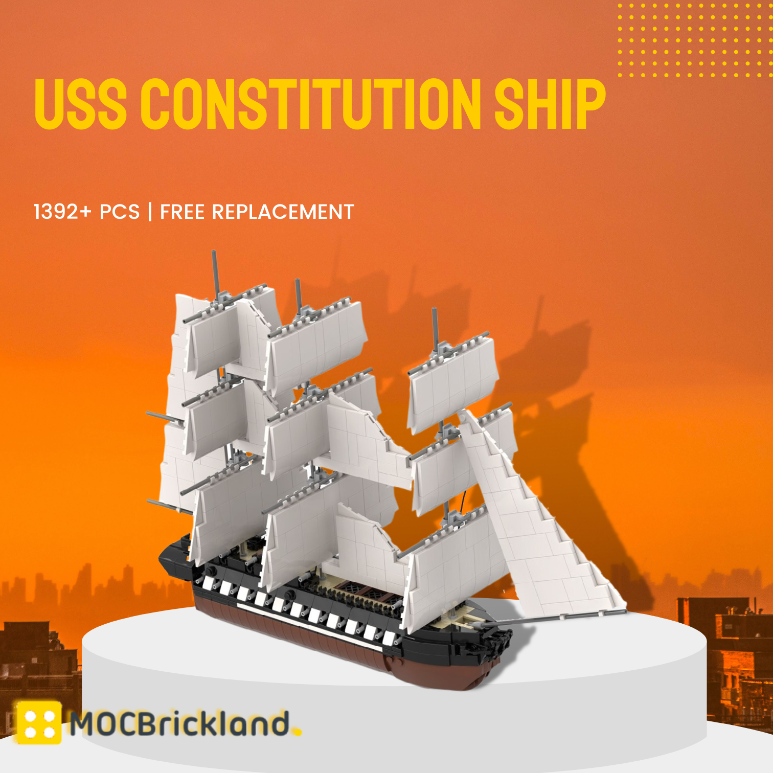 MOCBRICKLAND MOC-40456 USS Constitution Ship