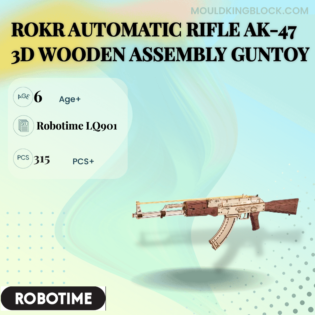 Robotime LQ901 Rokr Automatic Rifle AK-47 3D Wooden Assembly Guntoy  Building Block - MOULD KING™ Block - Official Store
