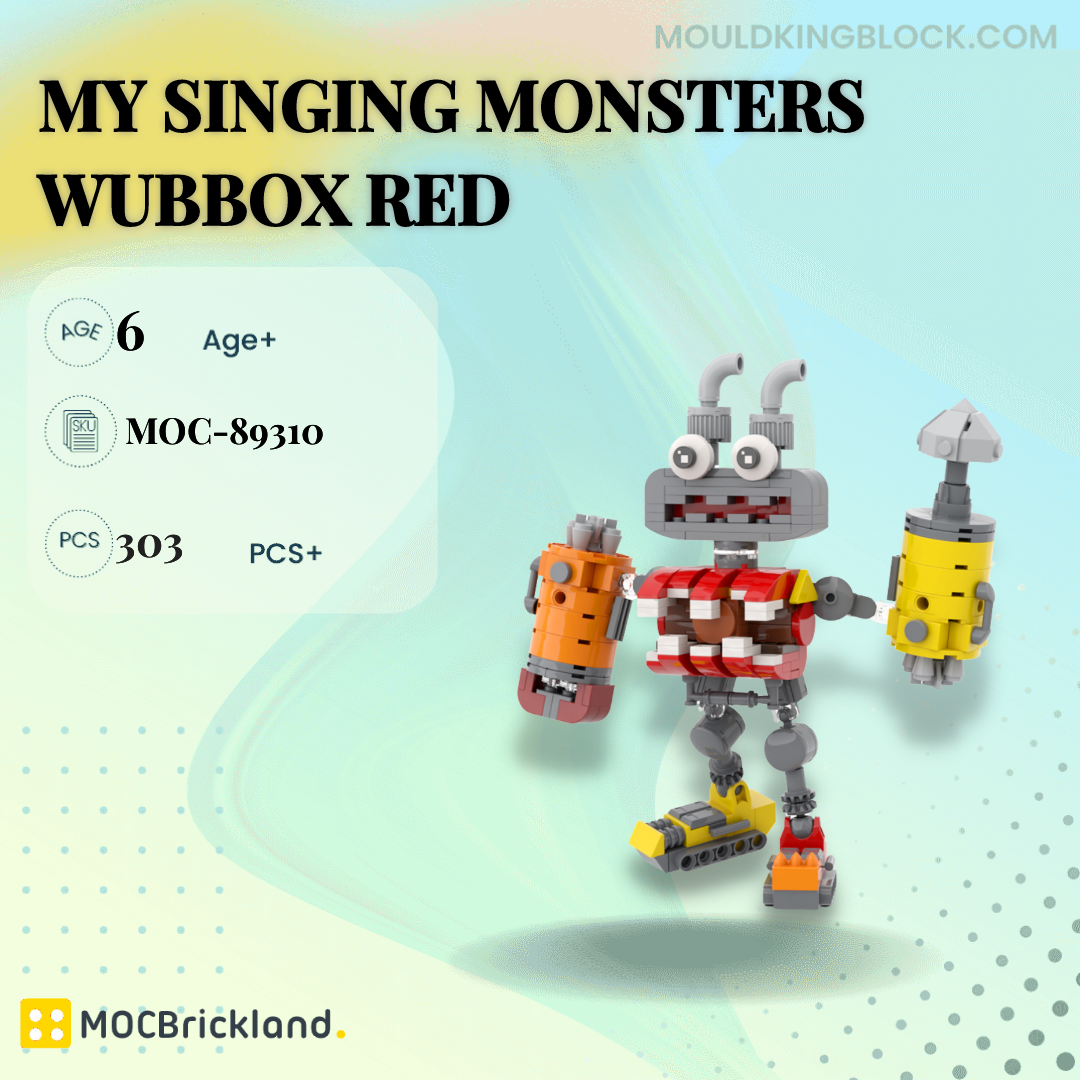 MOCBRICKLAND 89310 My Singing Monsters Wubbox Red Building Block