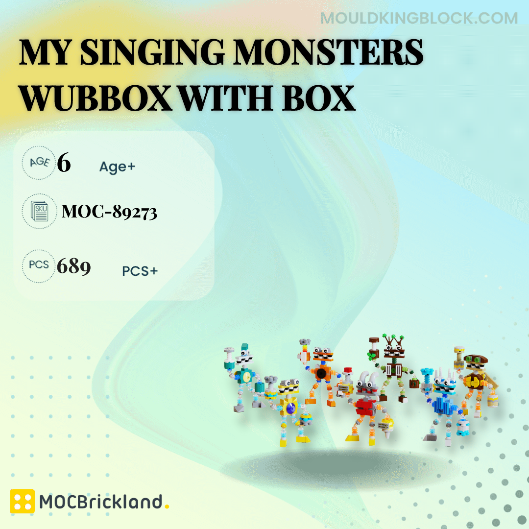 MOCBRICKLAND 89390 My Singing Monsters Wubbox Blue Green Building