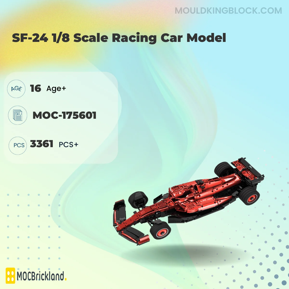 MOCBRICKLAND 175601 SF-24 1/8 Scale Racing Car Model Building Block