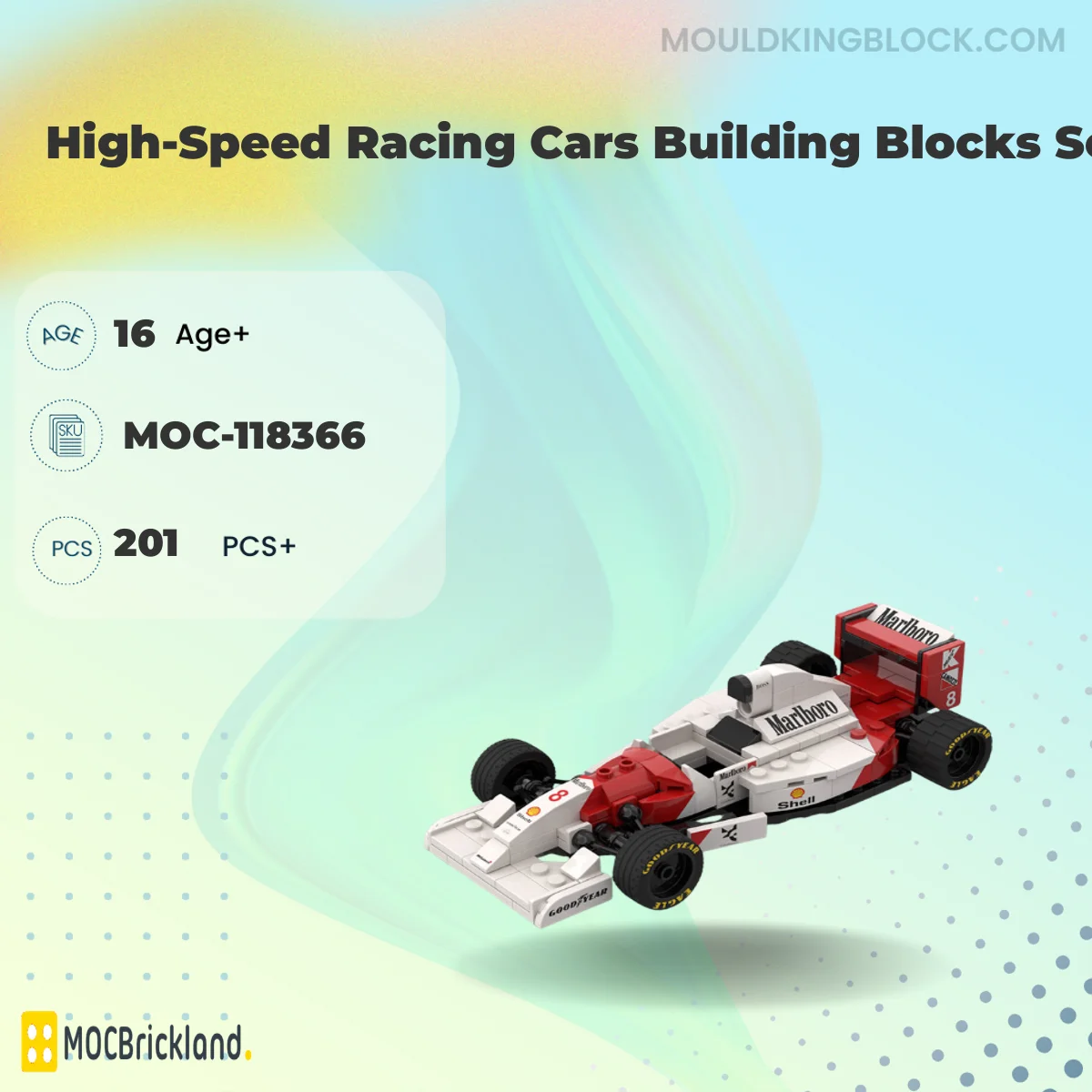MOCBRICKLAND 118366 High-Speed Racing Cars Building Blocks Set Building Block