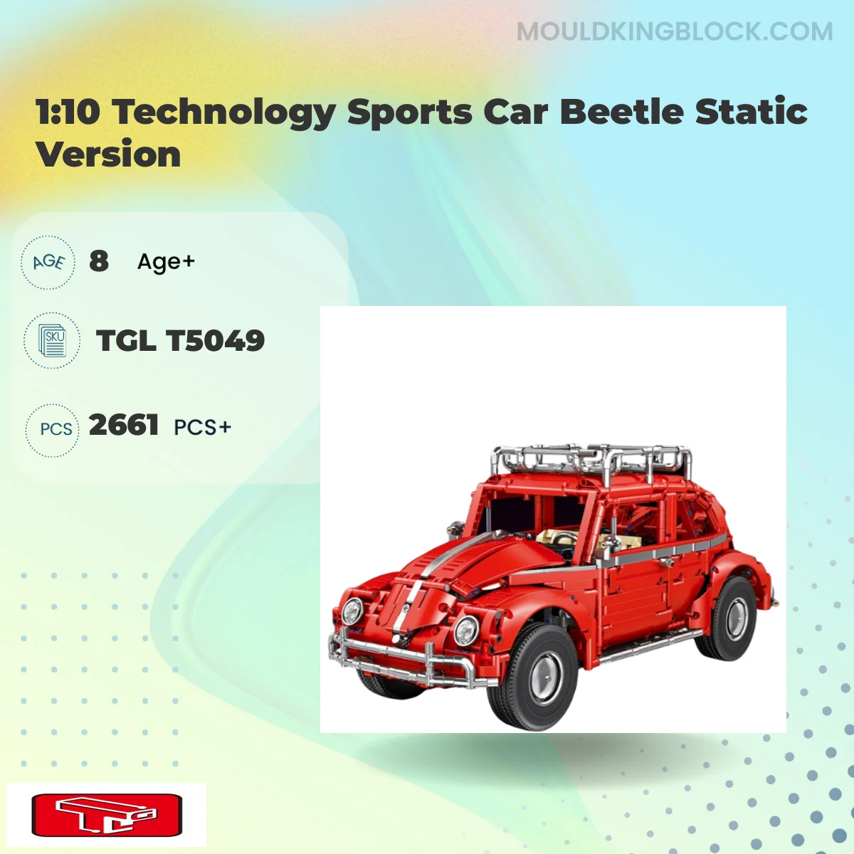 TGL T5049 1:10 Technology Sports Car Beetle Static Version Building Block