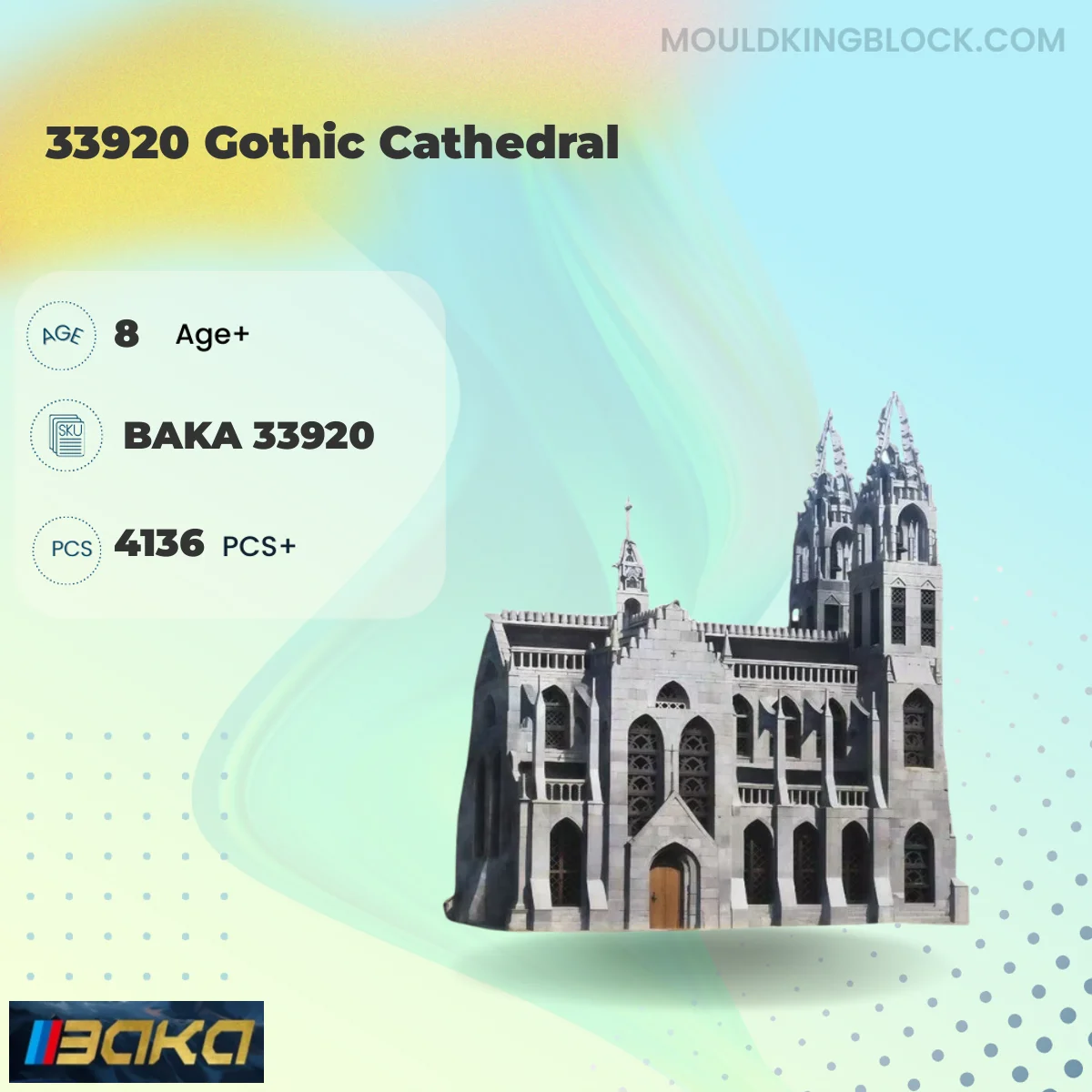 BAKA 33920 33920 Gothic Cathedral Building Block