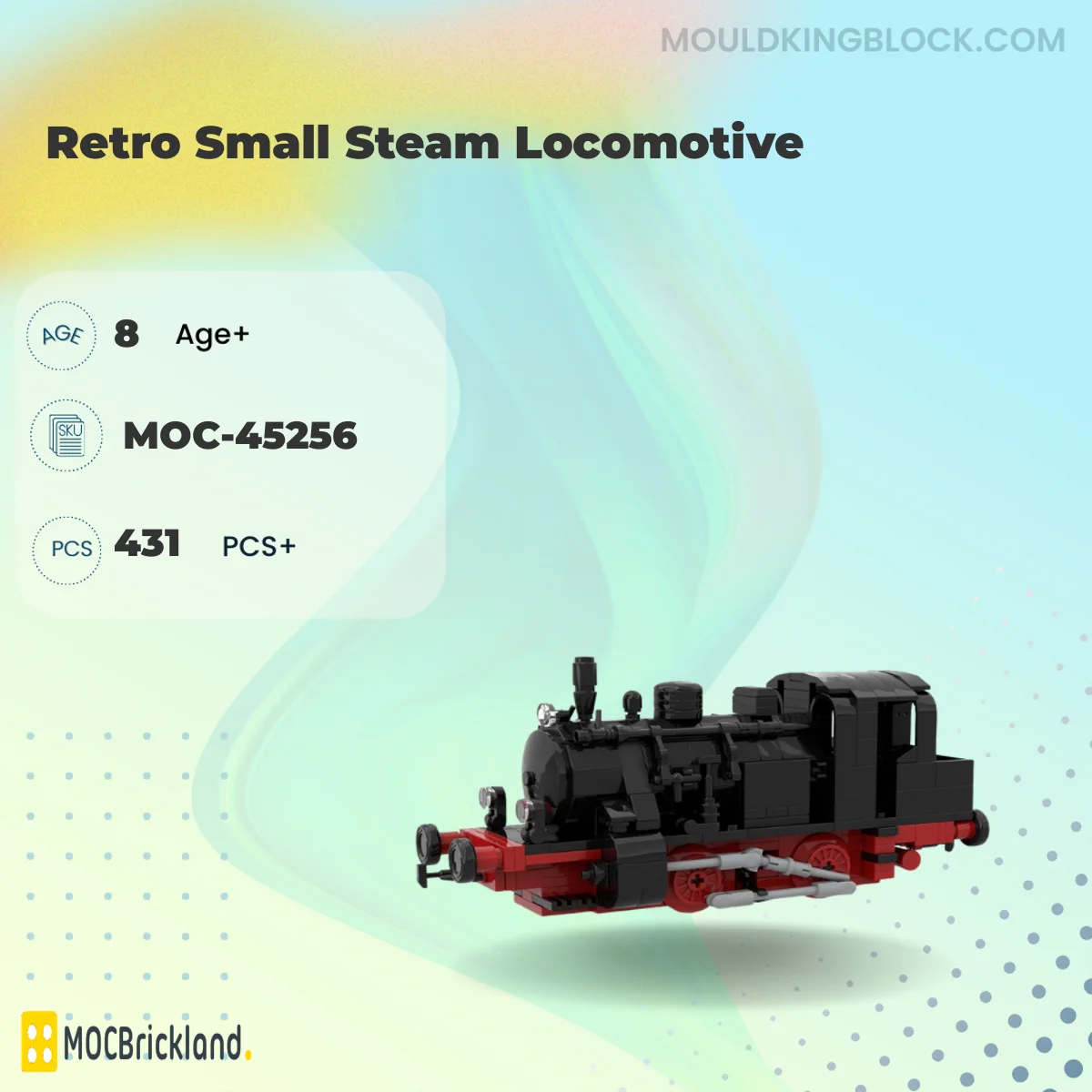 MOCBRICKLAND 45256 Retro Small Steam Locomotive Building Block