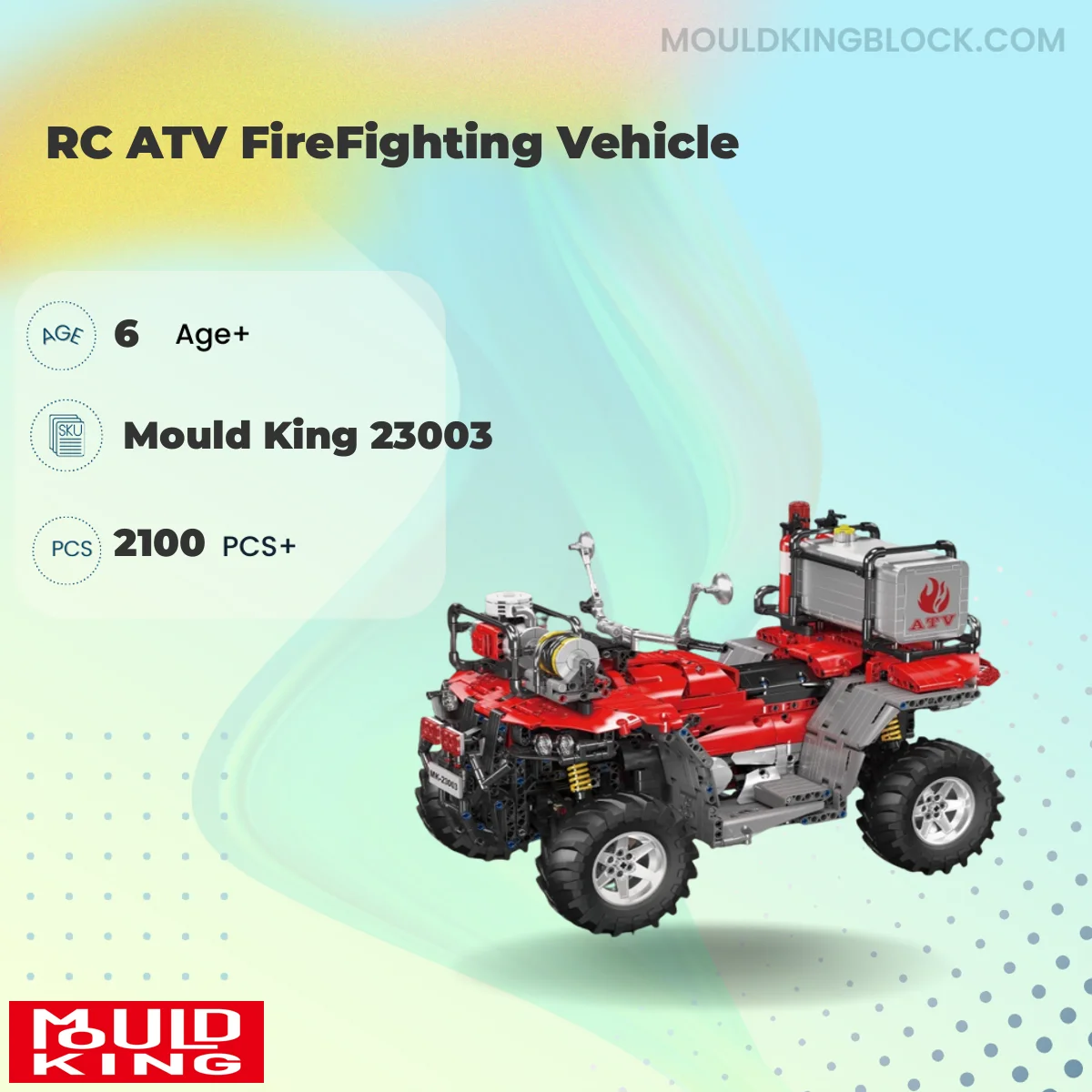 MOULD KING 23003 RC ATV FireFighting Vehicle Building Block