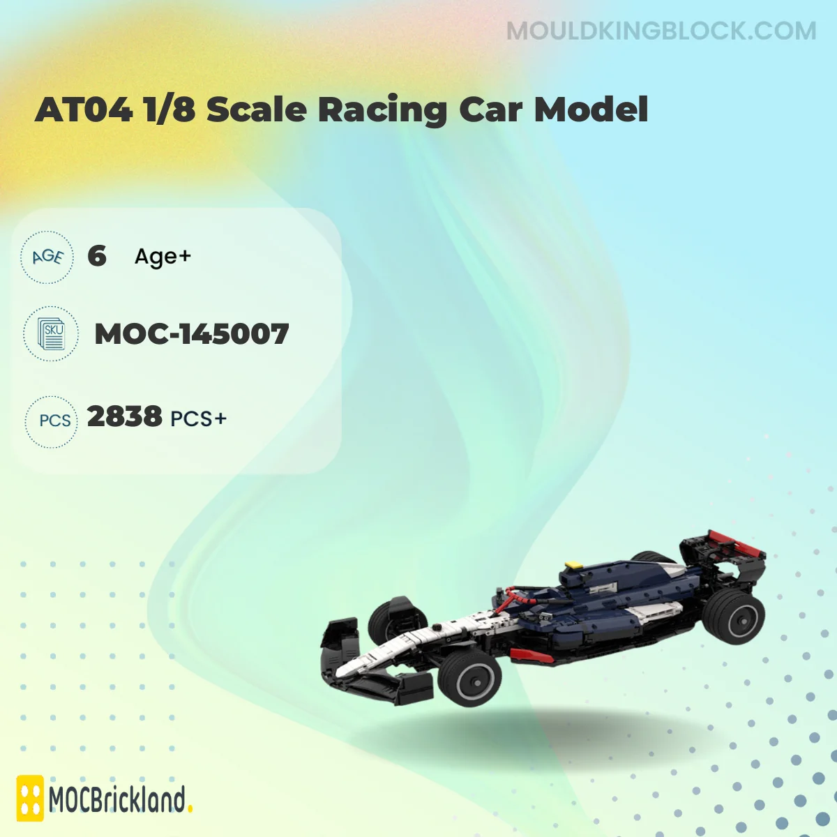MOCBRICKLAND 145007 AT04 1/8 Scale Racing Car Model Building Block