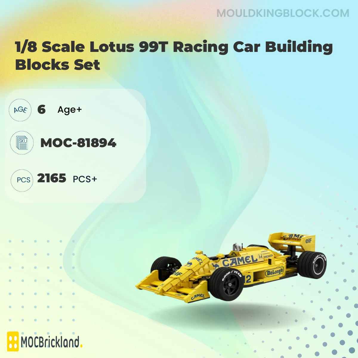 MOCBRICKLAND 81894 1/8 Scale Lotus 99T Racing Car Building Blocks Set Building Block
