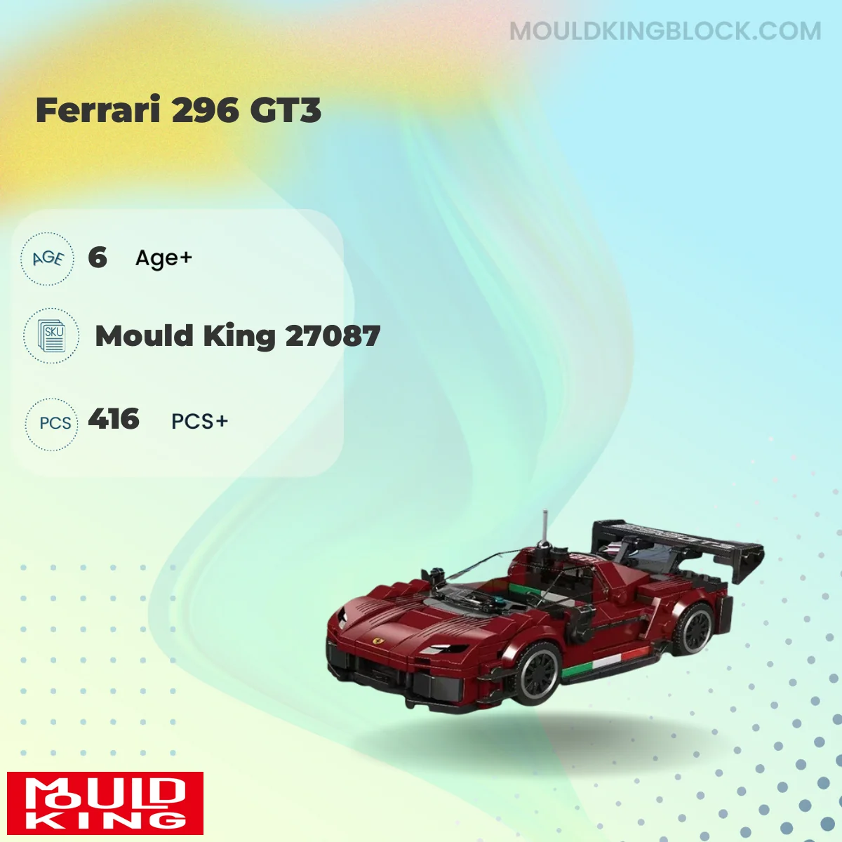MOULD KING 27087 Ferrari 296 GT3 Building Block