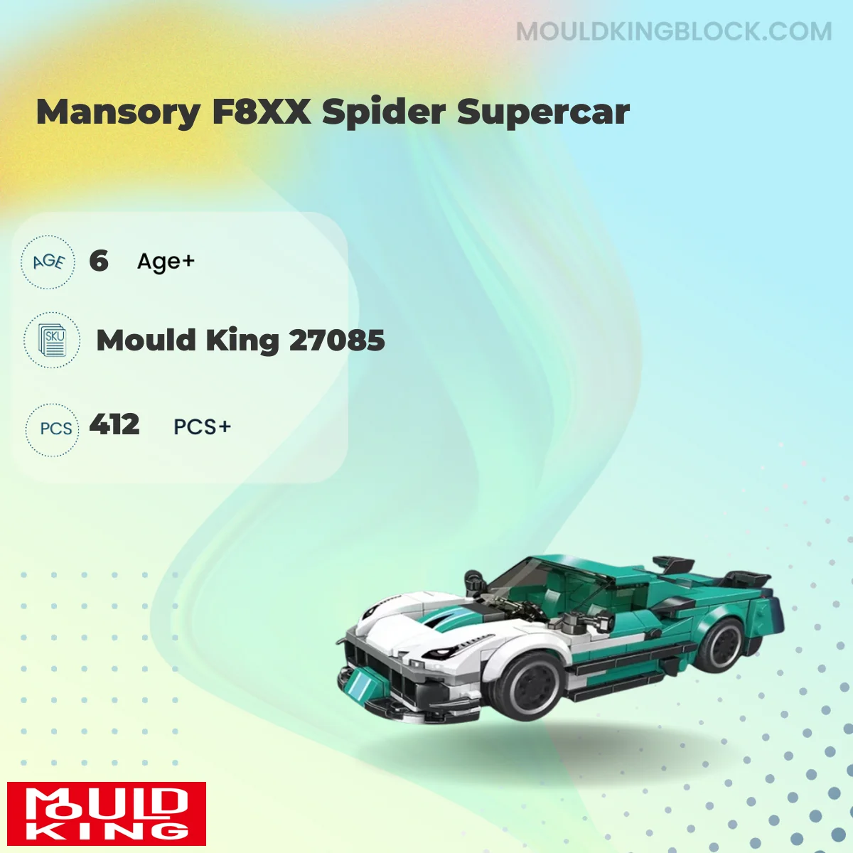 MOULD KING 27085 Mansory F8XX Spider Supercar Building Block