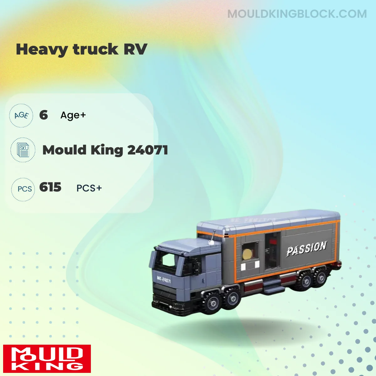 MOULD KING 24071 Heavy truck RV Building Block