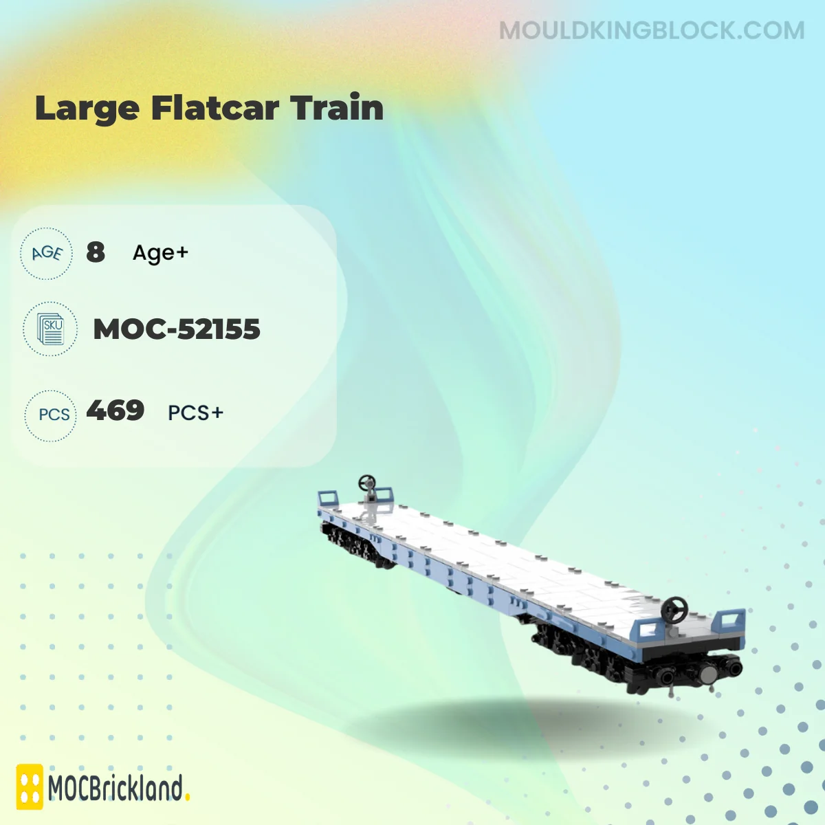 MOCBRICKLAND 52155 Large Flatcar Train Building Block