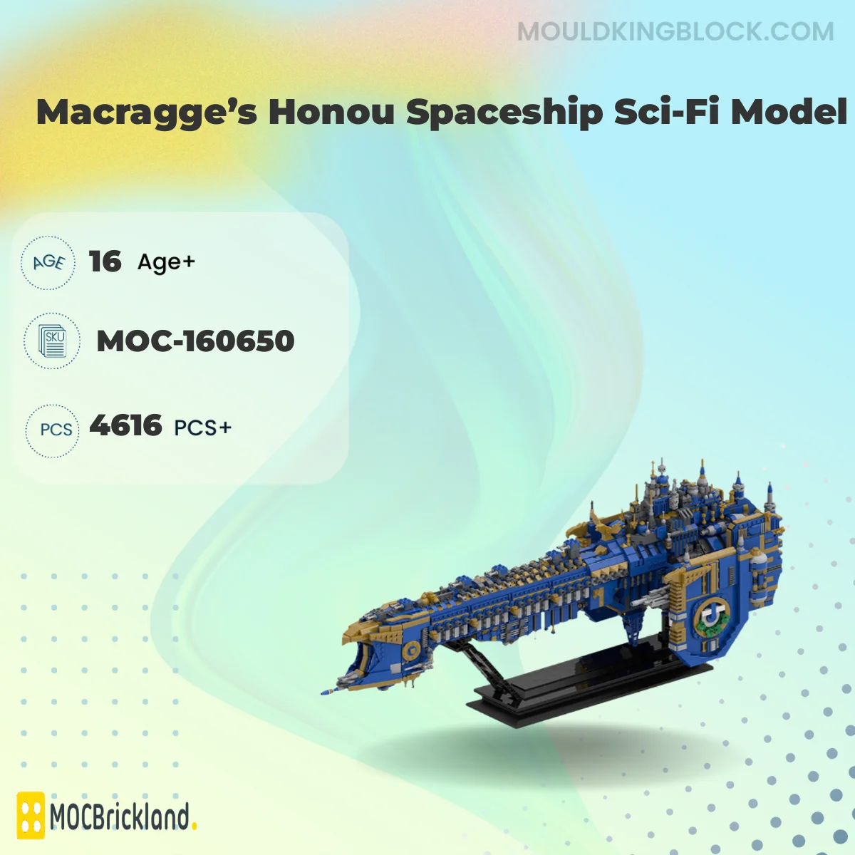 MOCBRICKLAND 160650 Macragge’s Honou Spaceship Sci-Fi Model Building Block