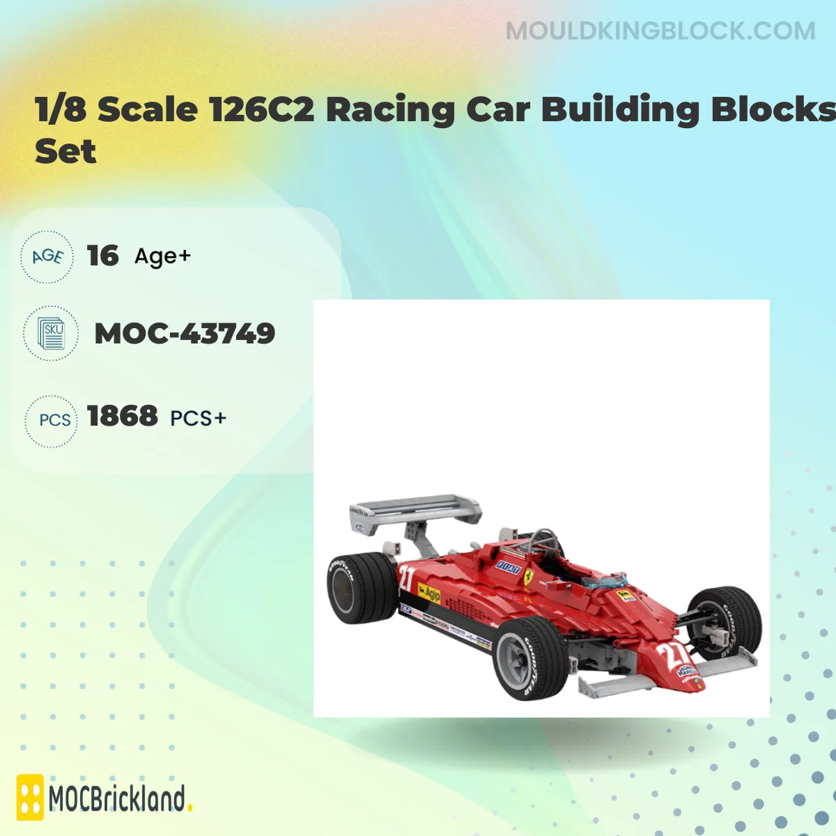 MOCBRICKLAND 43749 1/8 Scale 126C2 Racing Car Building Blocks Set Building Block