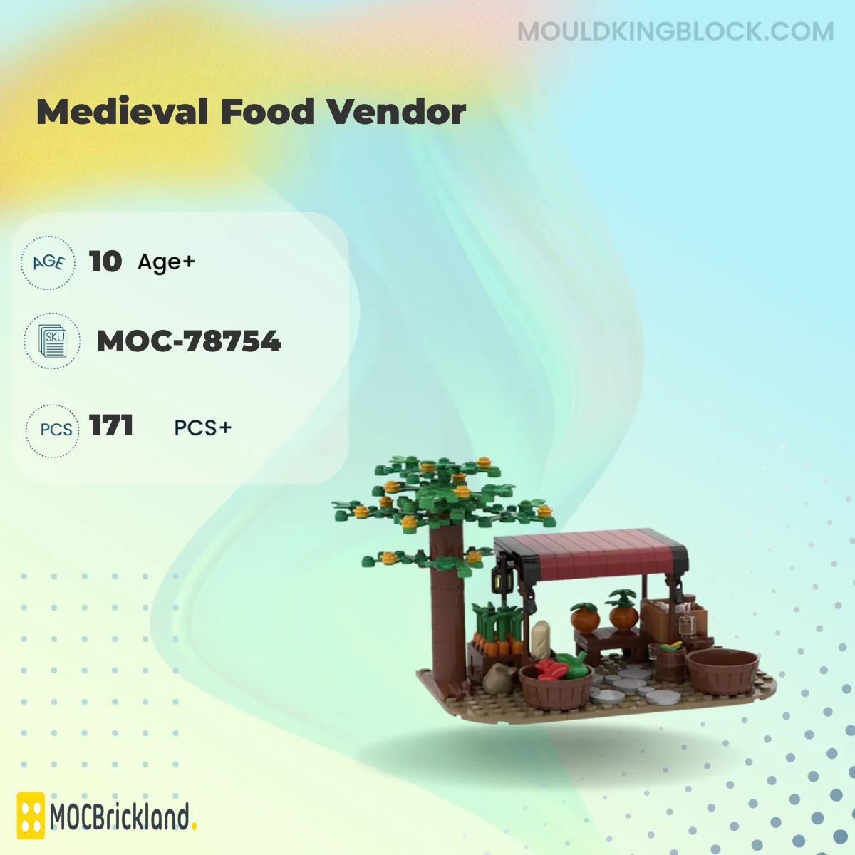 MOCBRICKLAND 78754 Medieval Food Vendor Building Block