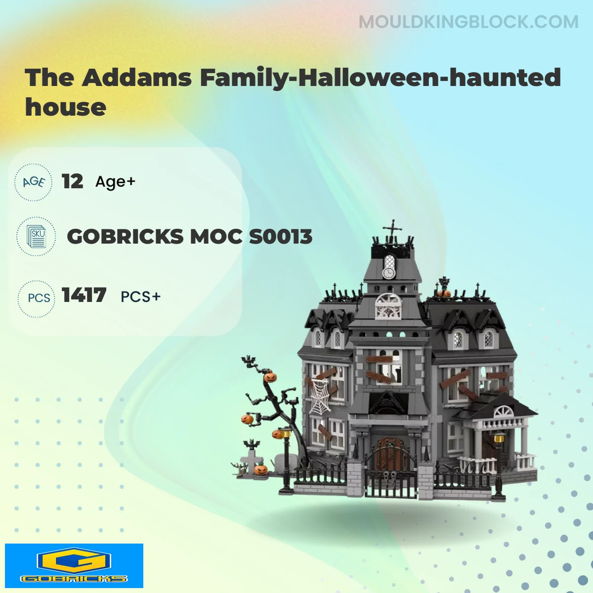 Gobricks MOC S0013 The Addams Family-Halloween-haunted house Building Block