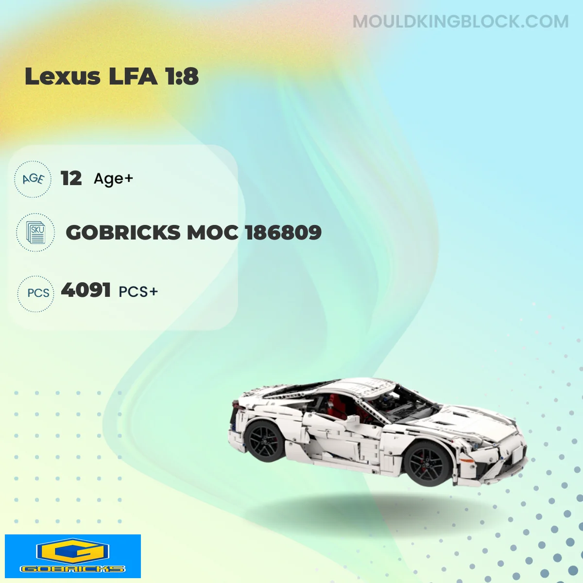 Gobricks 186809 Lexus LFA 1:8 Building Block