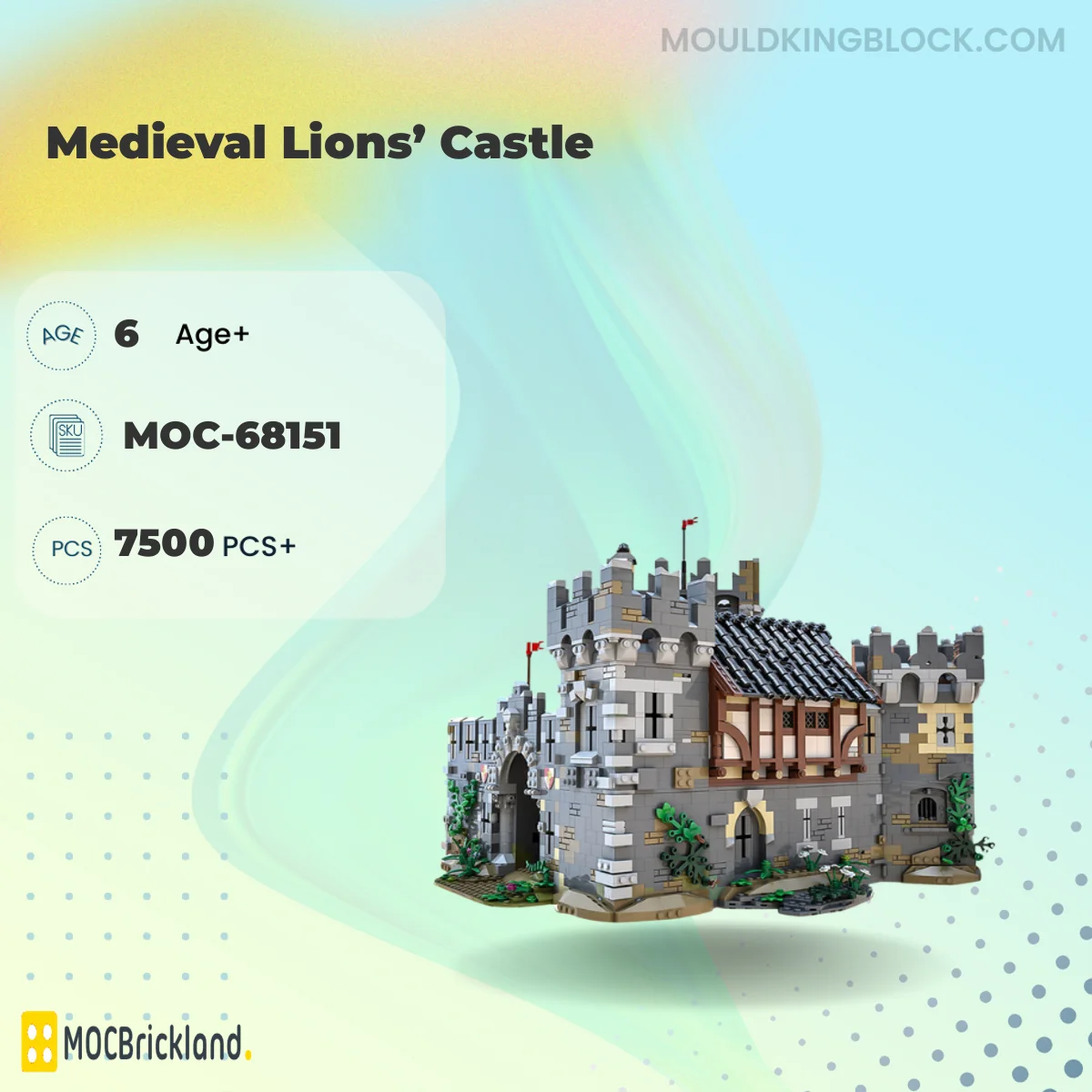 MOCBRICKLAND 68151 Medieval Lions’ Castle Building Block