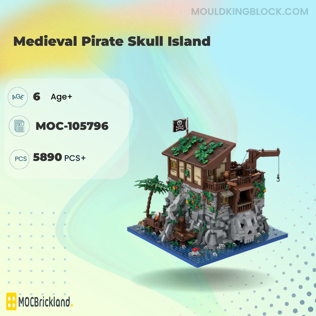 MOCBRICKLAND 105796 Medieval Pirate Skull Island Building Block