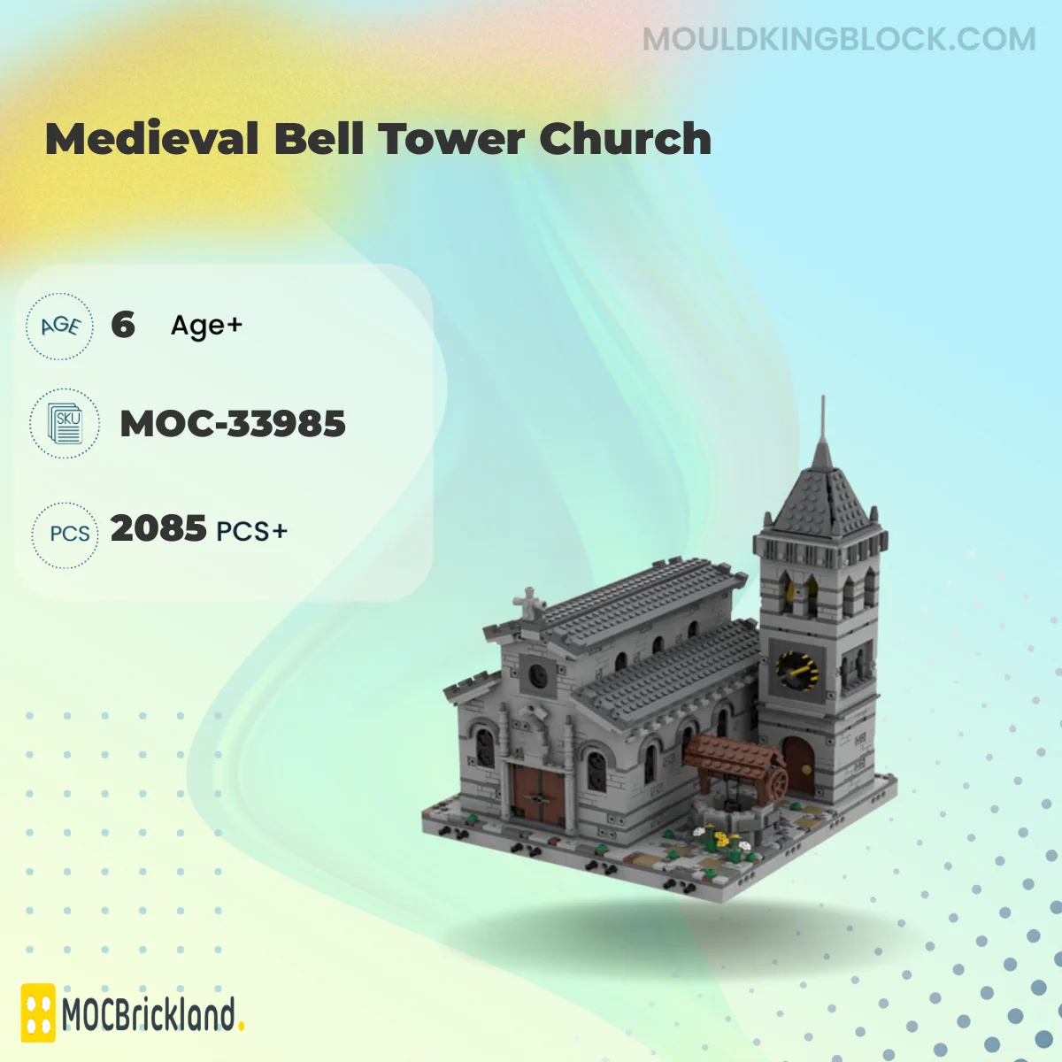 MOCBRICKLAND 33985 Medieval Bell Tower Church Building Block