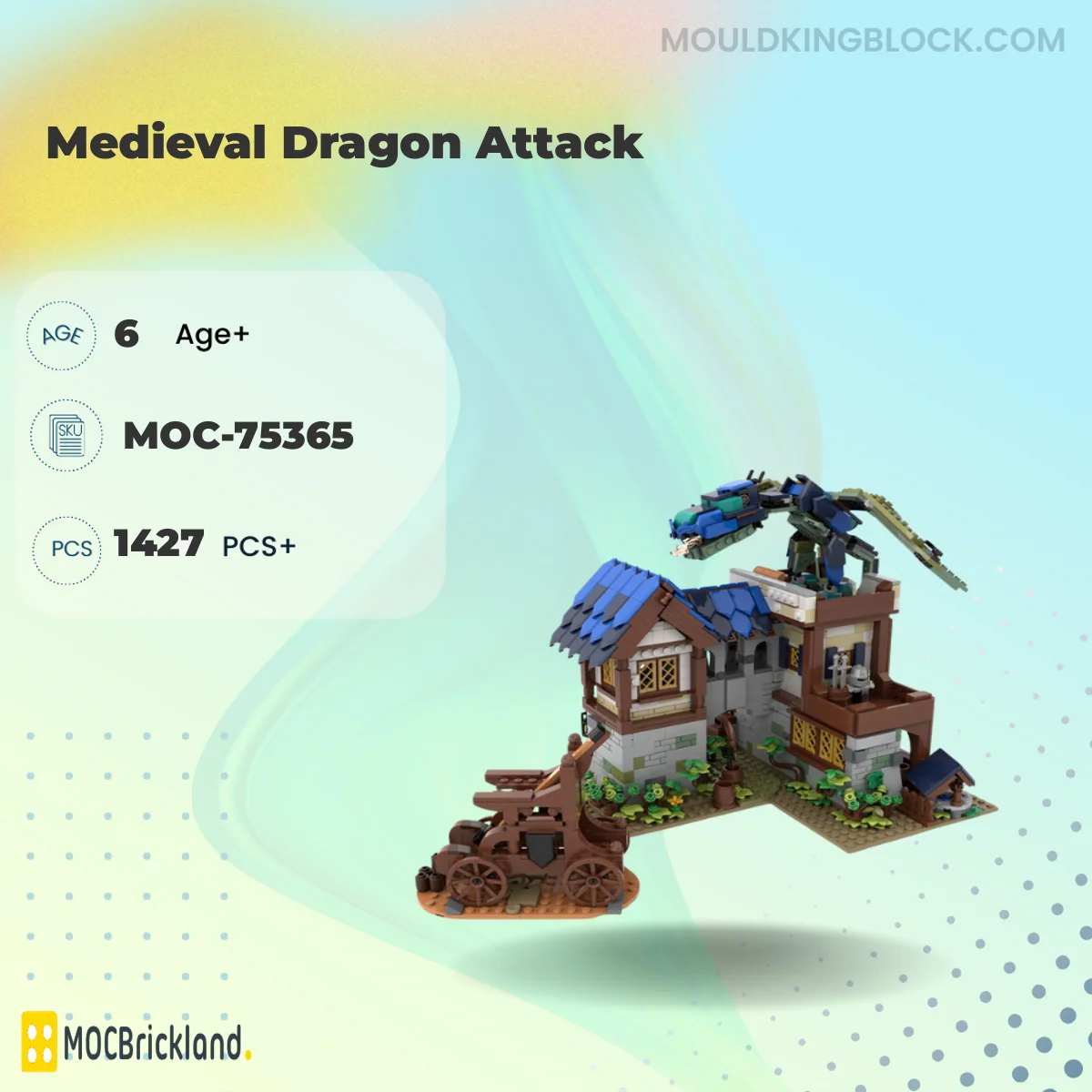 MOCBRICKLAND 75365 Medieval Dragon Attack Building Block