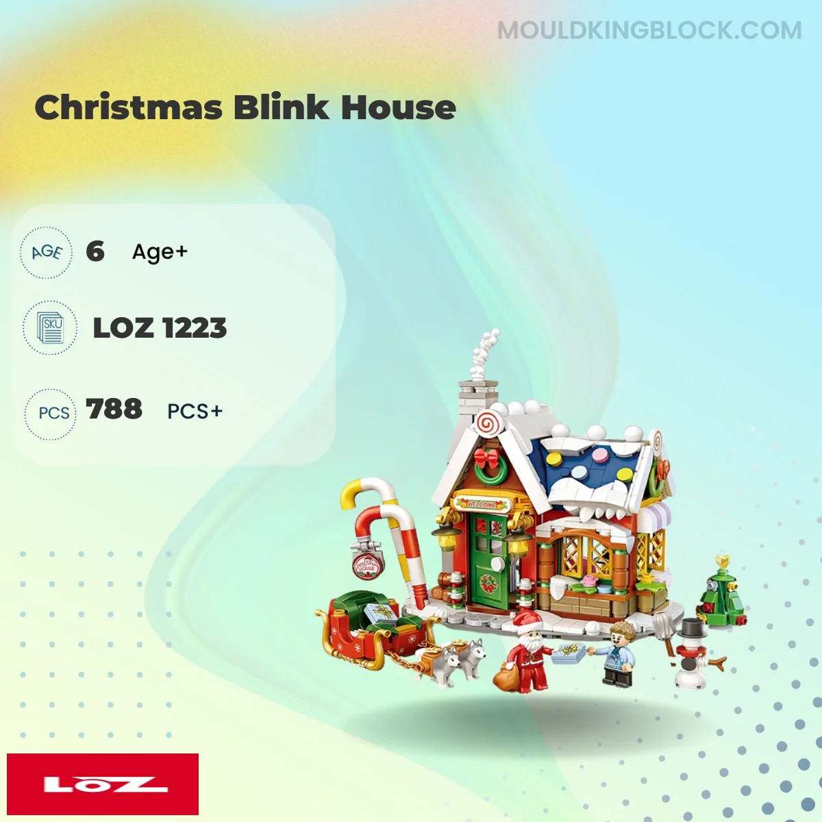 LOZ 1223 Christmas Blink House Building Block