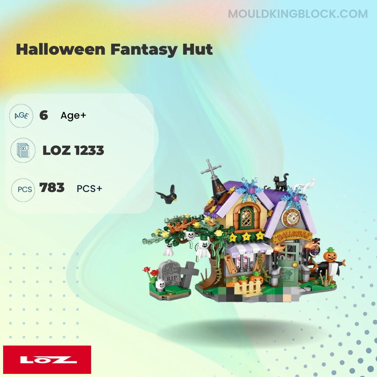 LOZ 1233 Halloween Fantasy Hut Building Block