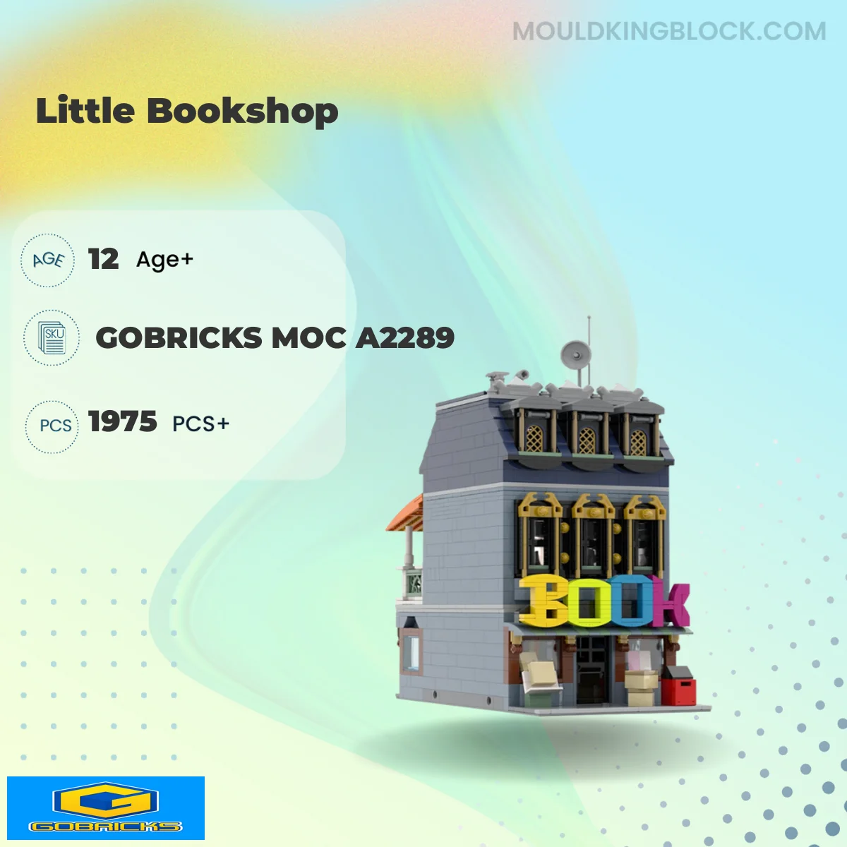 Gobricks A2289 Little Bookshop Building Block