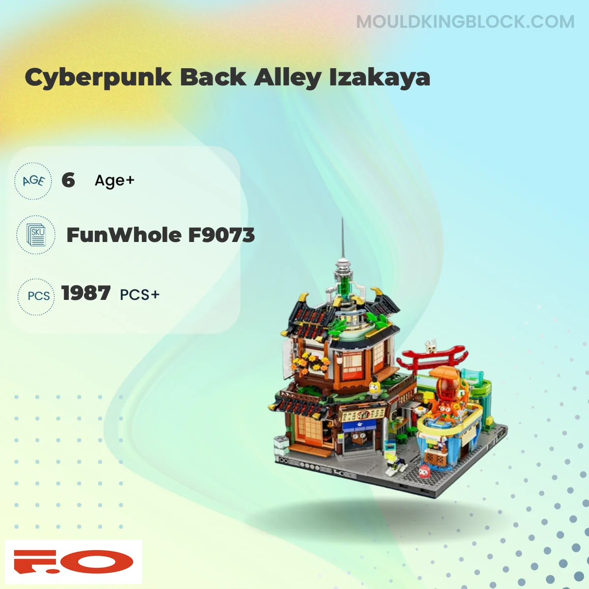 FunWhole F9073 Cyberpunk Back Alley Izakaya Building Block
