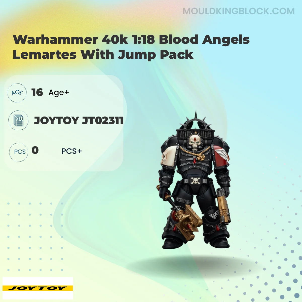 Joytoy JT02311 Warhammer 40k 1:18 Blood Angels Lemartes With Jump Pack Building Block