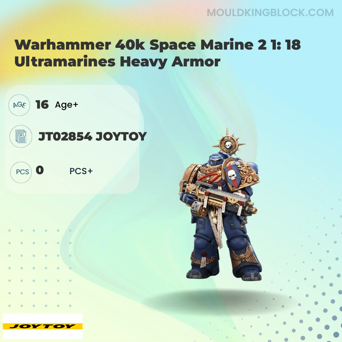 Joytoy JT02854 Warhammer 40k Space Marine 2 1: 18 Ultramarines Heavy Armor Building Block
