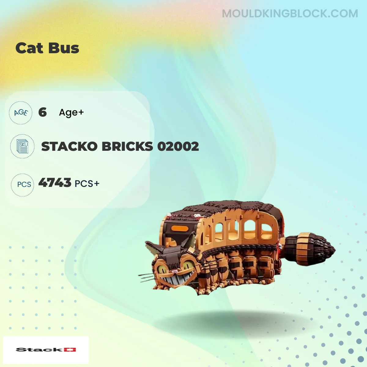 STACKO BRICKS 02002 Cat Bus Building Block